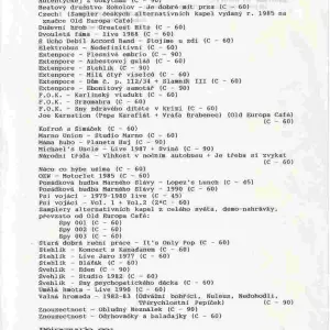 První tištěná nabídka audiokazet Black Point - 1990.